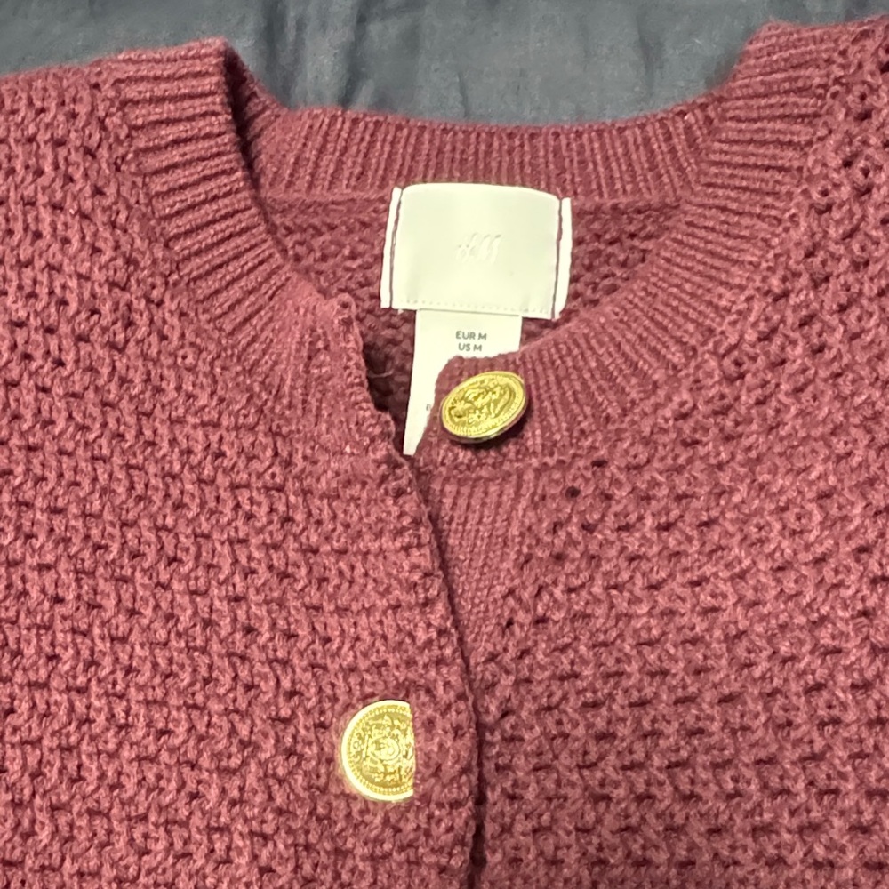 H&M Deep Red Button-Up Cardigan - Picture 2 of 2